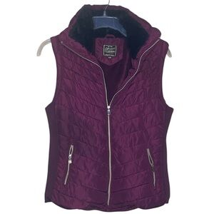 Maroon Burgundy Quilted Puffer Vest